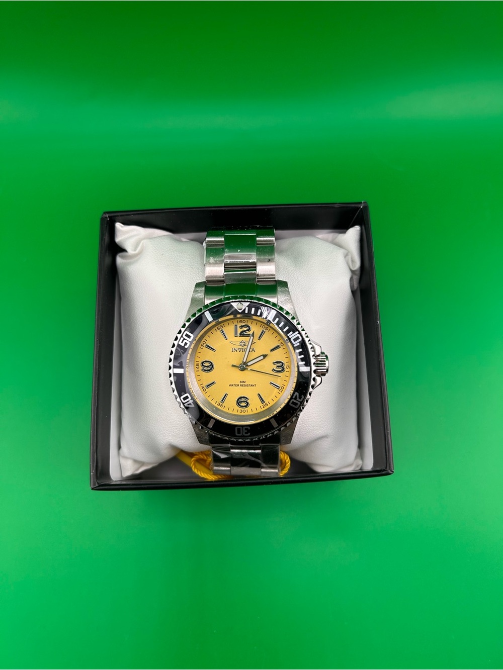Invicta Specialty Rowan Men’s Watch 40mm Yellow Dial and Black Bezel
